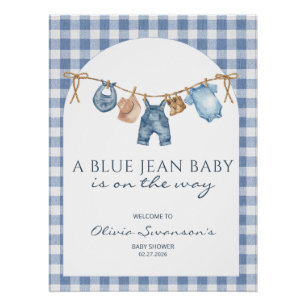 Blaue Jeans-Baby-Shower- Banner Cowboy Poster