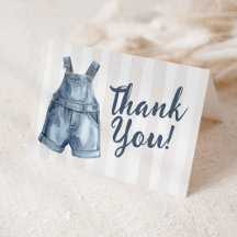 Blaue Jeans Baby Shower Blank Dankeskarten