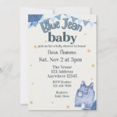 Blaue Jeans Baby Shower Einladung (Vorderseite)