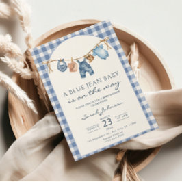 Blaue Jeans-Baby-Shower-Einladung Cowboy Einladung