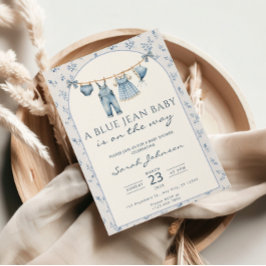 Blaue Jeans-Baby-Shower-Einladung Cowboy Einladung