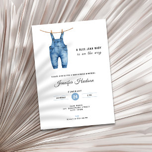 Blaue Jeans-Baby-Shower-Einladung - Denim-Thema Einladung
