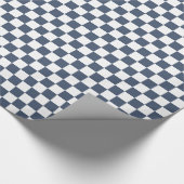 Blaue Jeans Blau-Weiß Kariert Geschenkpapier (Ecke)