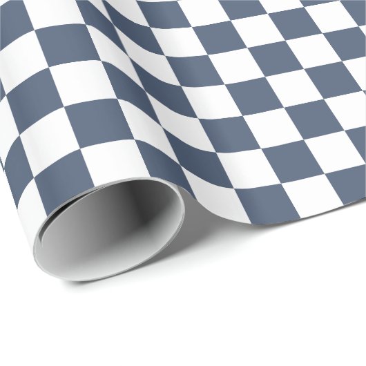 Blaue Jeans Blau-Weiß Kariert Geschenkpapier (Rolleneckpunkt)