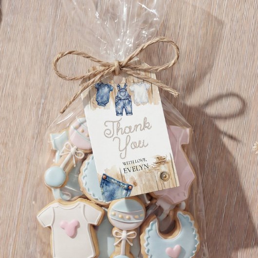 Blaue Jeans-Denim-Geschenkanhänger Geschenkanhänger
