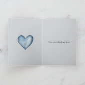 Blaue Jeans-Denim-Herzen Liebe Karte (Innenseite)