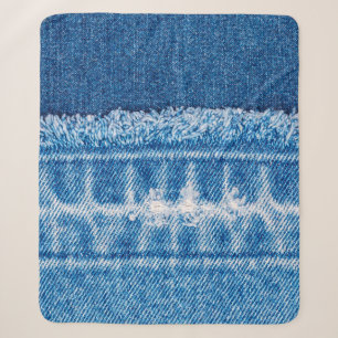 Blaue Jeans-Denim-Textur Sherpadecke