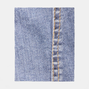 Blaue Jeans: detaillierte Nähtextur. Fleecedecke