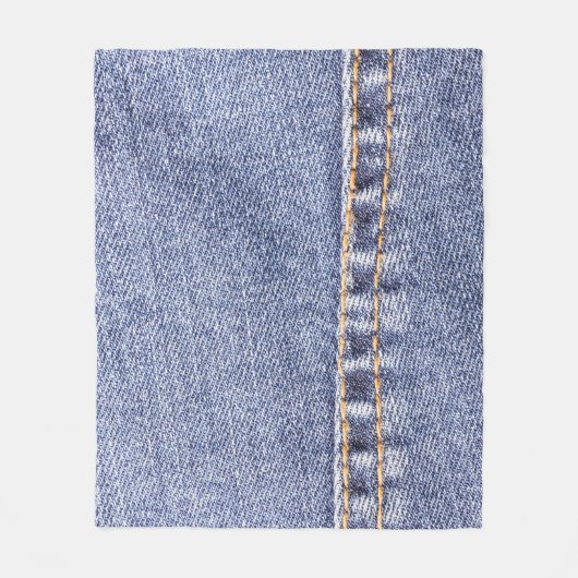 Blaue Jeans: detaillierte Nähtextur. Fleecedecke (Vorderseite)