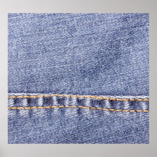 Blaue Jeans: detaillierte Nähtextur. Poster (Vorne)