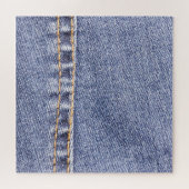 Blaue Jeans: detaillierte Nähtextur. Puzzle (Horizontal)