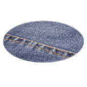 Blaue Jeans: detaillierte Nähtextur. Schneidebrett (Ecke)