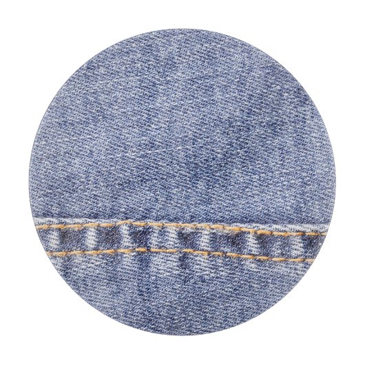 Blaue Jeans: detaillierte Nähtextur. Schneidebrett (Vorderseite)