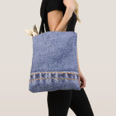 Blaue Jeans: detaillierte Nähtextur. Tasche (Von Nahem)