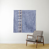 Blaue Jeans: detaillierte Nähtextur. Wandteppich (Beispiel (Horizontal))