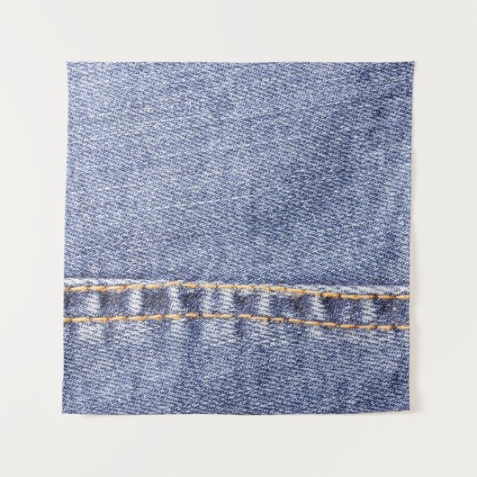 Blaue Jeans: detaillierte Nähtextur. Wandteppich (Vorderseite)