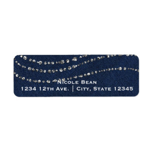 Blaue Jeans & Diamanten Glitzernde Bling-Geburtsta