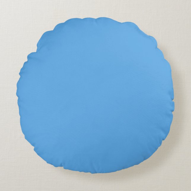Blaue Jeans (feste Farbe) Rundes Kissen (Vorderseite)