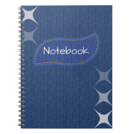 Blaue Jeans genähtes Notizbuch Spiralnotizbuch Notizblock