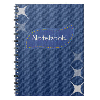 Blaue Jeans genähtes Notizbuch Spiralnotizbuch Notizblock