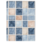 Blaue Jeans-Imitat-Creme-First-Kaffeebohnen-Herz Klemmbrett (Rückseite)
