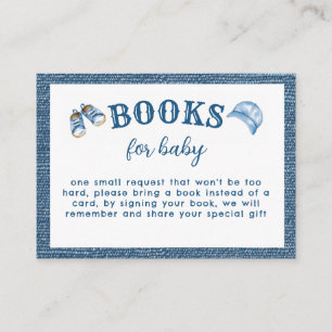 Blaue Jeans Jungen Baby Shower Bücher für Baby Begleitkarte