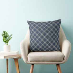 Blaue Jeans-Karomuster Kissen