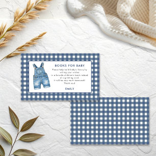 Blaue Jeans Latzhosen Gingham Jungen Bücher für Ba Begleitkarte