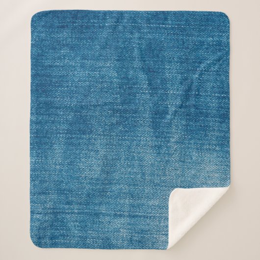Blaue Jeans nahe sich. Blauer Denim Jean Sherpadecke (Vorderseite)