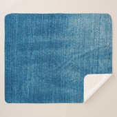 Blaue Jeans nahe sich. Blauer Denim Jean Sherpadecke (Vorderseite (Horizontal))