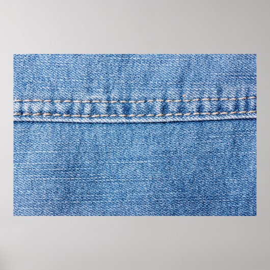 Blaue Jeans nähen Textur in der Nähe. Poster (Vorne)