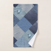 Blaue Jeans Patchwork Badhandtuch Set (Handtuch)