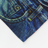 Blaue Jeans Patchwork mit Blumendetails Fleecedecke (Ecke)