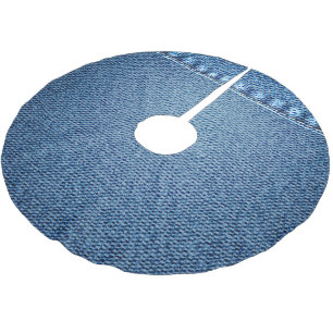 Blaue Jeans Polyester Weihnachtsbaumdecke