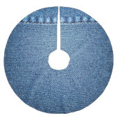 Blaue Jeans Polyester Weihnachtsbaumdecke (Vorderseite)