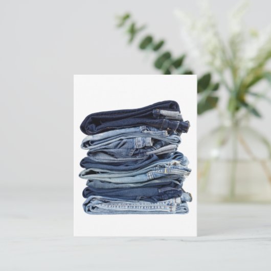 Blaue Jeans Postkarte (Stehend Vorderseite)