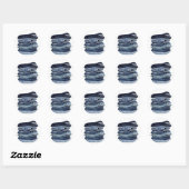 Blaue Jeans Runder Aufkleber (Blatt)