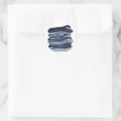 Blaue Jeans Runder Aufkleber (Tasche)