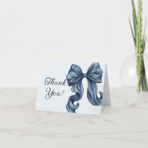 Blaue Jeans Schleife Baby Shower Dankeskarte