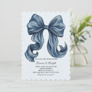 Blaue Jeans Schleife Baby Shower Einladung