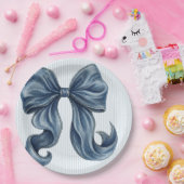 Blaue Jeans Schleife Baby Shower Pappteller (Party)