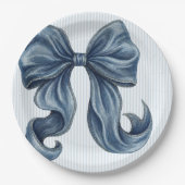 Blaue Jeans Schleife Baby Shower Pappteller (Vorderseite)
