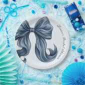 Blaue Jeans Schleife Brautparty Pappteller (Party)