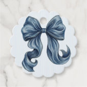 Blaue Jeans-Schleife Geschenkanhänger (Vorderseite)