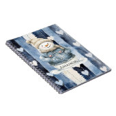 Blaue Jeans-Schneemann-Herzen Notizblock (Rechte Seite)