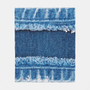 Blaue Jeans-Stofftextur Fleecedecke
