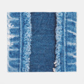 Blaue Jeans-Stofftextur Fleecedecke (Vorderseite (Horizontal))