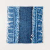 Blaue Jeans-Stofftextur Wandteppich (Vorderseite (Horizontal))