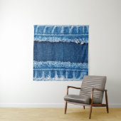 Blaue Jeans-Stofftextur Wandteppich (Beispiel)