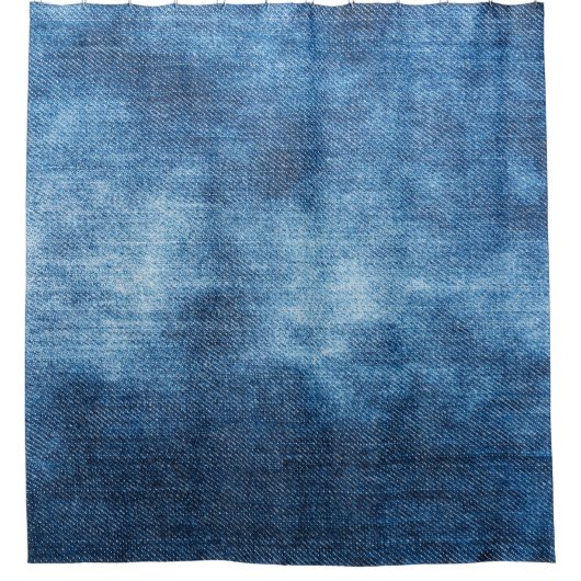 Blaue Jeans-Textur Duschvorhang (Vorderseite)